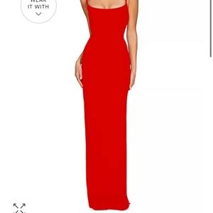 Red Nookie Column Gown